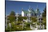 USA, Alaska, Ninilchik. Russian Orthodox Church and cemetery.-Jaynes Gallery-Stretched Canvas
