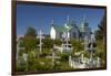 USA, Alaska, Ninilchik. Russian Orthodox Church and cemetery.-Jaynes Gallery-Framed Photographic Print