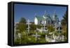 USA, Alaska, Ninilchik. Russian Orthodox Church and cemetery.-Jaynes Gallery-Framed Stretched Canvas