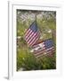 USA, Alaska, Ninilchik. US flags in American Legion Cemetery.-Jaynes Gallery-Framed Photographic Print