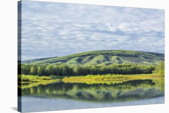 USA, Alaska, Olnes Pond. Landscape with pond reflection.-Jaynes Gallery-Stretched Canvas