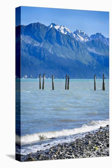 USA, Alaska, Seward, boat harbor. Piling with cormorants.-Savanah Stewart-Stretched Canvas