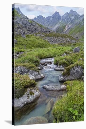 USA, Alaska, Talkeetna Mountains. Landscape with Archangel Creek.-Jaynes Gallery-Stretched Canvas