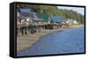 USA, Alaska, Tenakee Springs. Waterfront homes on stilts.-Don Paulson-Framed Stretched Canvas