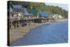 USA, Alaska, Tenakee Springs. Waterfront homes on stilts.-Don Paulson-Stretched Canvas