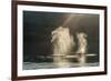 USA, Alaska, Tongass National Forest. Humpback whales spout on surface.-Jaynes Gallery-Framed Photographic Print