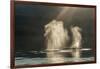 USA, Alaska, Tongass National Forest. Humpback whales spout on surface.-Jaynes Gallery-Framed Photographic Print