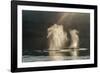 USA, Alaska, Tongass National Forest. Humpback whales spout on surface.-Jaynes Gallery-Framed Photographic Print