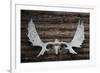 USA, Alaska, Wiseman. Moose antlers on log cabin wall.-Jaynes Gallery-Framed Photographic Print