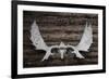 USA, Alaska, Wiseman. Moose antlers on log cabin wall.-Jaynes Gallery-Framed Photographic Print