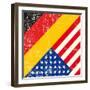 Usa And German Grunge Flag. This Flag Represents The Relationship Between Germany And The Usa-TINTIN75-Framed Art Print