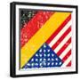 Usa And German Grunge Flag. This Flag Represents The Relationship Between Germany And The Usa-TINTIN75-Framed Art Print