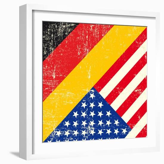 Usa And German Grunge Flag. This Flag Represents The Relationship Between Germany And The Usa-TINTIN75-Framed Art Print