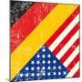 Usa And German Grunge Flag. This Flag Represents The Relationship Between Germany And The Usa-TINTIN75-Mounted Art Print