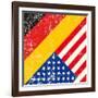 Usa And German Grunge Flag. This Flag Represents The Relationship Between Germany And The Usa-TINTIN75-Framed Art Print