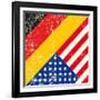 Usa And German Grunge Flag. This Flag Represents The Relationship Between Germany And The Usa-TINTIN75-Framed Art Print