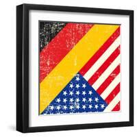 Usa And German Grunge Flag. This Flag Represents The Relationship Between Germany And The Usa-TINTIN75-Framed Art Print