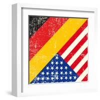 Usa And German Grunge Flag. This Flag Represents The Relationship Between Germany And The Usa-TINTIN75-Framed Art Print