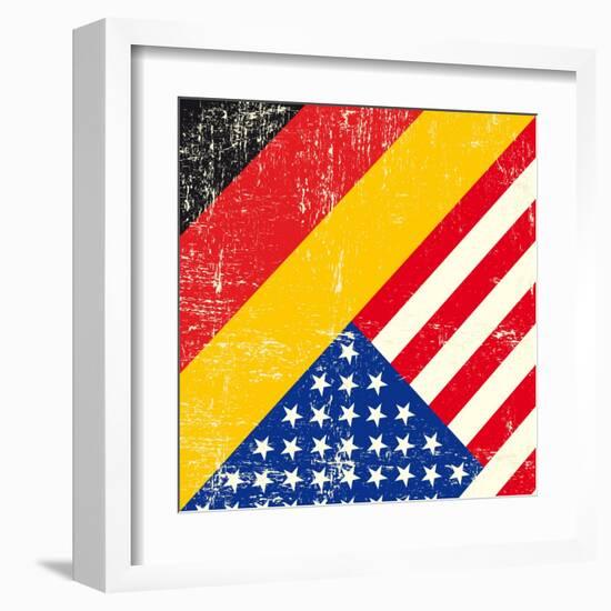 Usa And German Grunge Flag. This Flag Represents The Relationship Between Germany And The Usa-TINTIN75-Framed Art Print