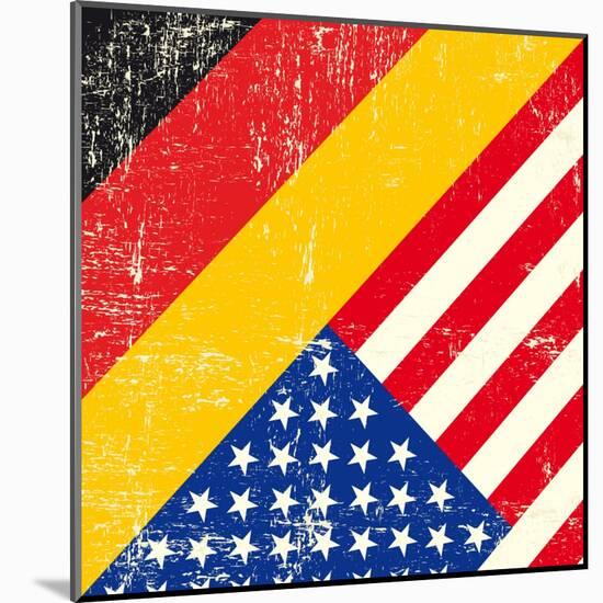 Usa And German Grunge Flag. This Flag Represents The Relationship Between Germany And The Usa-TINTIN75-Mounted Art Print