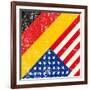 Usa And German Grunge Flag. This Flag Represents The Relationship Between Germany And The Usa-TINTIN75-Framed Art Print
