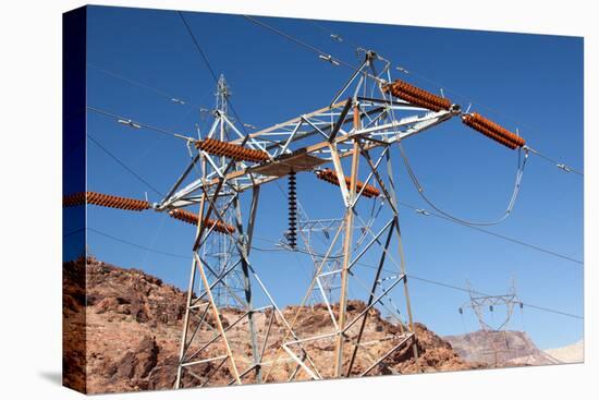 USA, Arizona and Nevada, Hoover Dam, Power Poles-Catharina Lux-Stretched Canvas