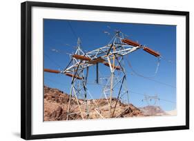 USA, Arizona and Nevada, Hoover Dam, Power Poles-Catharina Lux-Framed Photographic Print