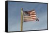 USA, Arizona. Apache Junction, Betsy Ross US flag, Apacheland Movie Ranch-Kevin Oke-Framed Stretched Canvas