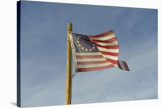 USA, Arizona. Apache Junction, Betsy Ross US flag, Apacheland Movie Ranch-Kevin Oke-Stretched Canvas