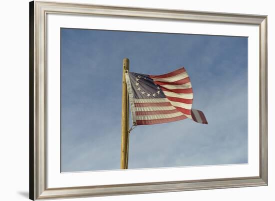 USA, Arizona. Apache Junction, Betsy Ross US flag, Apacheland Movie Ranch-Kevin Oke-Framed Premium Photographic Print