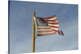 USA, Arizona. Apache Junction, Betsy Ross US flag, Apacheland Movie Ranch-Kevin Oke-Stretched Canvas