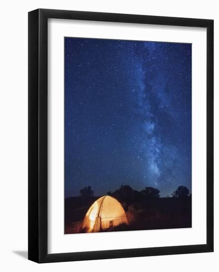 USA, Arizona, Campground on Hunts Mesa and Milky Way-Michele Falzone-Framed Photographic Print