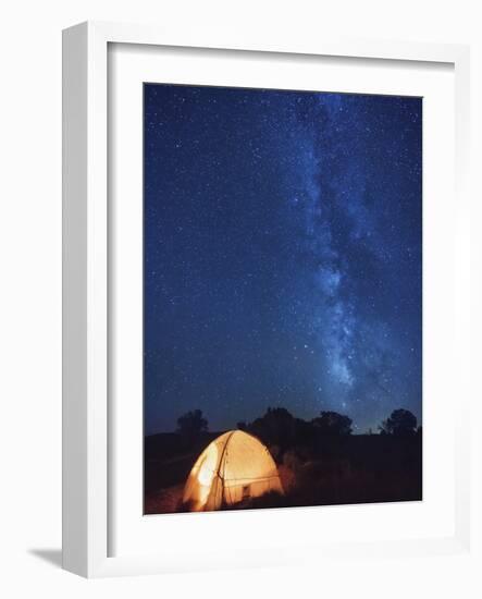 USA, Arizona, Campground on Hunts Mesa and Milky Way-Michele Falzone-Framed Photographic Print