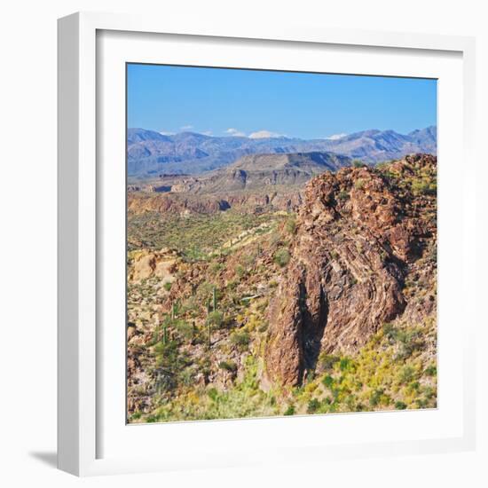 USA, Arizona. Desert mountain view in the Superstition Mountains.-Anna Miller-Framed Photographic Print