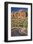 USA, Arizona. Desert road in the Superstition Mountains.-Anna Miller-Framed Photographic Print