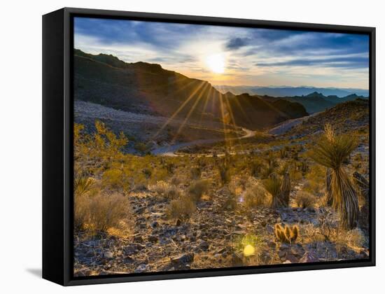 USA, Arizona, from Sitgreaves Pass on Route 66-Alan Copson-Framed Stretched Canvas