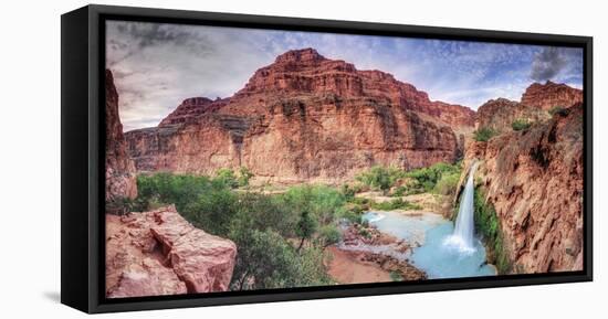 USA, Arizona, Gran Canyon, Havasu Canyon (Hualapai Reservation), Havasu Falls-Michele Falzone-Framed Stretched Canvas