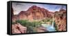 USA, Arizona, Gran Canyon, Havasu Canyon (Hualapai Reservation), Havasu Falls-Michele Falzone-Framed Stretched Canvas