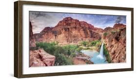 USA, Arizona, Gran Canyon, Havasu Canyon (Hualapai Reservation), Havasu Falls-Michele Falzone-Framed Photographic Print