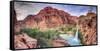 USA, Arizona, Gran Canyon, Havasu Canyon (Hualapai Reservation), Havasu Falls-Michele Falzone-Framed Stretched Canvas