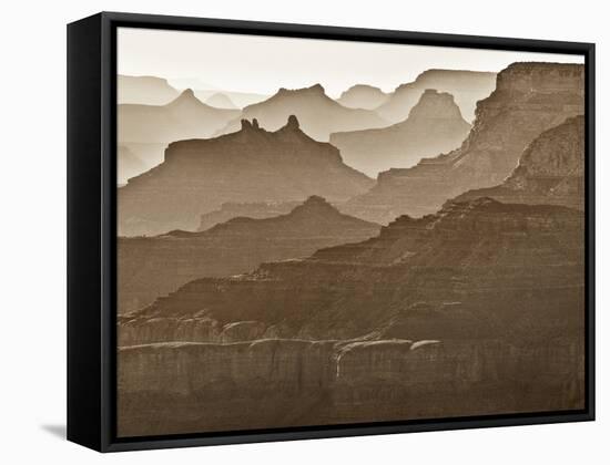 USA, Arizona, Grand Canyon National Park, Buttes and Haze on the South Rim-Ann Collins-Framed Stretched Canvas