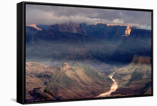 USA, Arizona, Grand Canyon National Park. Overview of canyon and Colorado River.-Jaynes Gallery-Framed Stretched Canvas