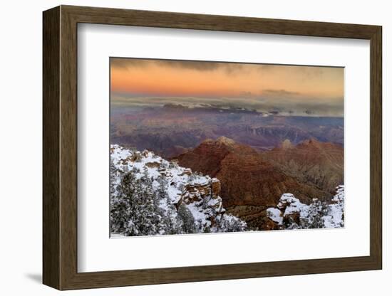 USA, Arizona, Grand Canyon National Park. Overview of canyon at sunset.-Jaynes Gallery-Framed Photographic Print