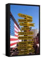 USA, Arizona, Historical Route 66, Seligman, Signpost-Catharina Lux-Framed Stretched Canvas
