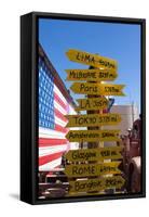 USA, Arizona, Historical Route 66, Seligman, Signpost-Catharina Lux-Framed Stretched Canvas