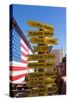 USA, Arizona, Historical Route 66, Seligman, Signpost-Catharina Lux-Stretched Canvas