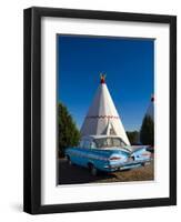 USA, Arizona, Holbrook, Route 66, Wigwam Motel, Chevrolet Impala-Alan Copson-Framed Photographic Print