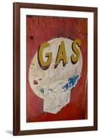 USA, Arizona, Jerome, brightly painted antique gas sign-Kevin Oke-Framed Premium Photographic Print