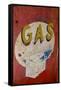 USA, Arizona, Jerome, brightly painted antique gas sign-Kevin Oke-Framed Stretched Canvas