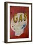 USA, Arizona, Jerome, brightly painted antique gas sign-Kevin Oke-Framed Premium Photographic Print